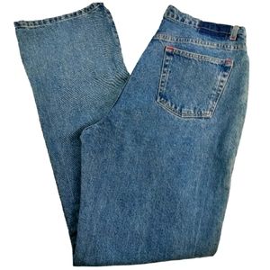 Vintage Boot-Cut Pre-Washed Light Blue Cotton Denim Jeans St Johns Bay Womens 16